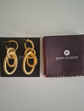 JOHN HARDY Bedeg 18K Gold Rippled Multi-Hoop Earrings